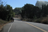 The group reaches the high point on Grizzly Peak Rd. (1670ft)