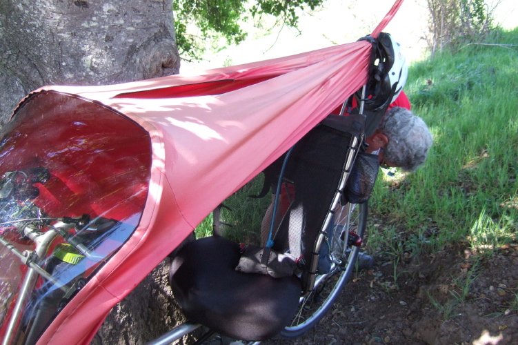 Ron fixes his second flat of the day.