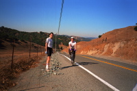 Chris reaches the top of Pig Farm Hill on Alhambra Valley Rd.