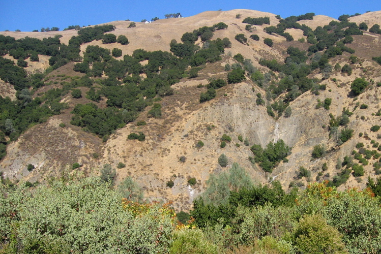 View of Finley Ridge and the now dry waterfall. (770ft)