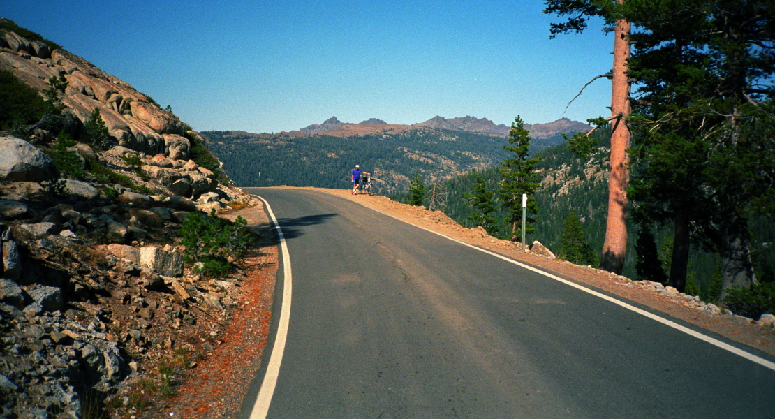 Jude near the top of Pacific Grade Summit.