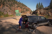 Getting read to start the ride over Ebbetts Pass (8730ft).