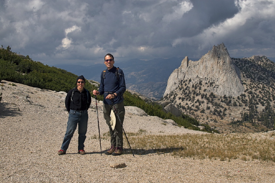 Stella and Bill at the top of the broad chute.