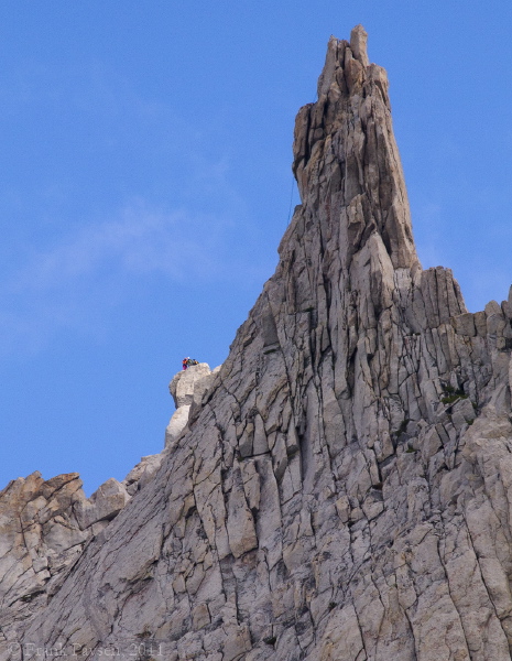 Climbers on the summit of Cathedral Peak (10971ft)