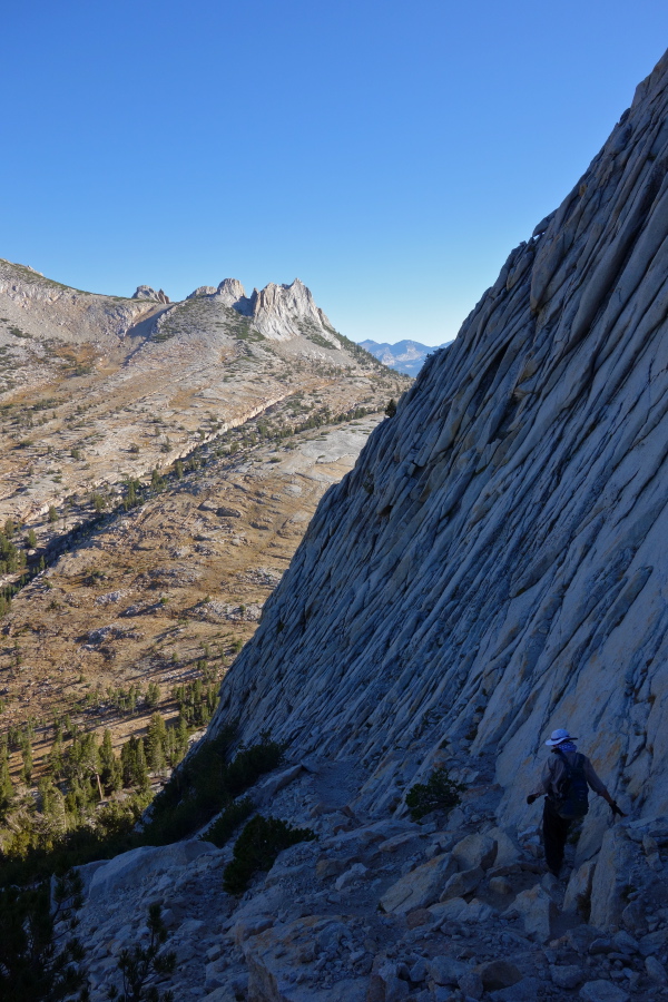 Frank leads the way down the climber's trail. (2)