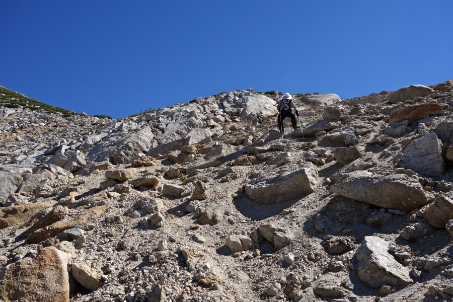 Frank descends the Ski Run 