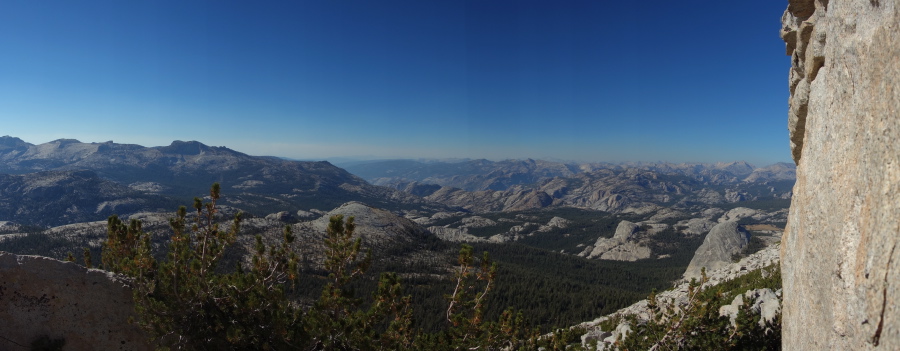 Panorama west from Cathedral Peak summit ridge