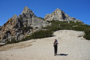 Frank stands before the Echo Peaks.