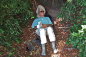 We found David at the Trailhead, comfortably at rest on a bed of leaves.