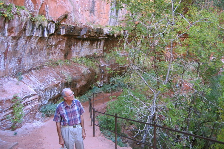 David on the trail to the Emerald Pools.