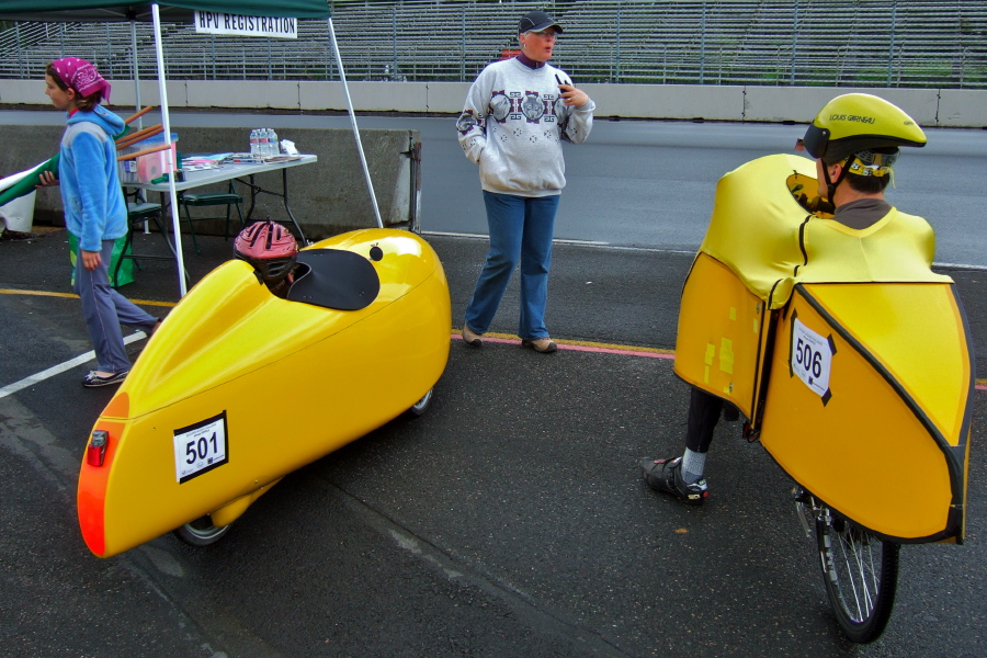 John Mottl and Bill get ready to go to the start line.