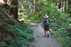 Ron Bobb walks up the Fall Creek Trail