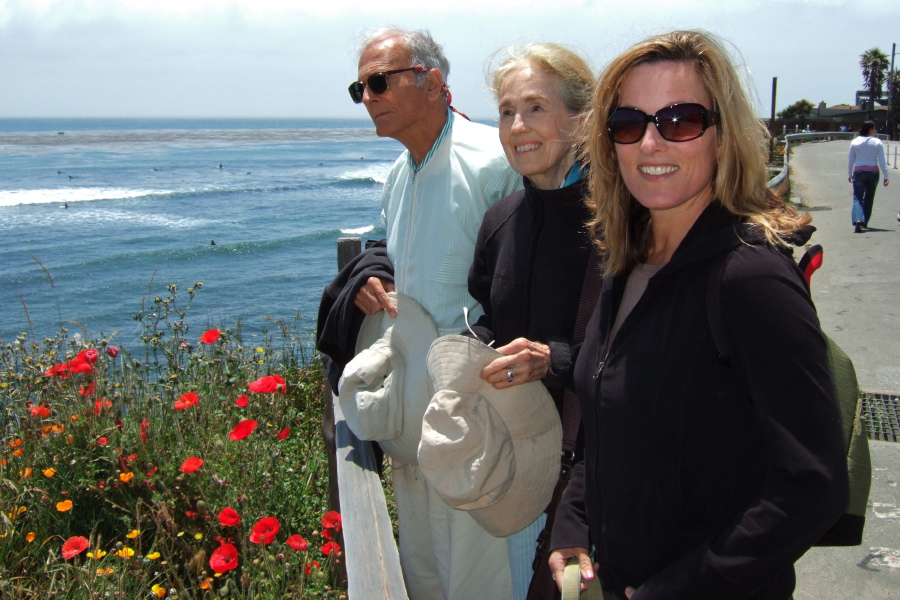 David, Kay, and Laura on East Cliff Drive.