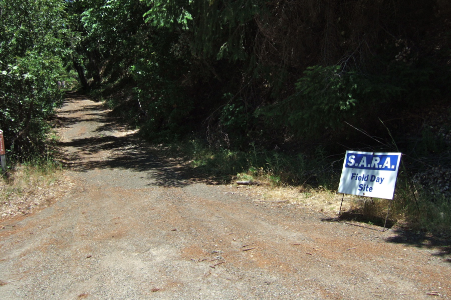 Entrance off CA35 to the SARA Field Day site near Saratoga Gap