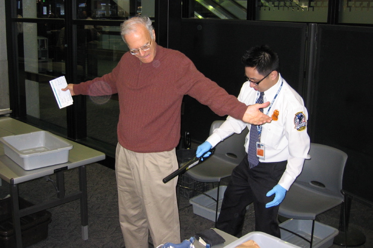 Dad gets singled out for a special inspection.