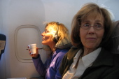 Mother and Daughter on the plane.