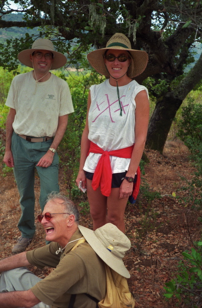 Bill, Laura, and David rest at the top of the Steep Hollow trail.