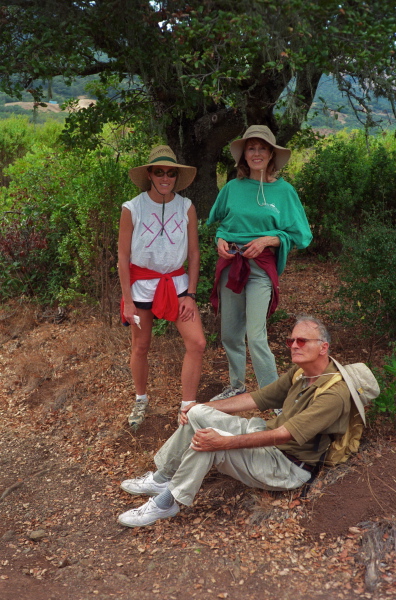 Laura, Kay, and David rest at the top of the Steep Hollow trail.