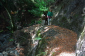 Kay and David climb the steep section alongside Los Trancos Creek.