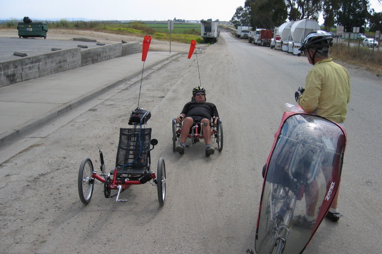 Ron chats with a Kevin Booth on his Trice XXL in Castroville.