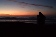Capturing the sunset at Ocean Beach