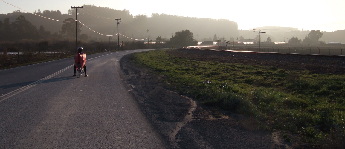 Ron Bobb on Quarry Rd. in Aromas along the SP main line.