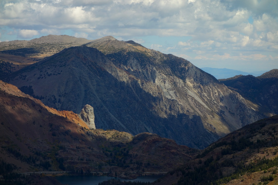 Granite plug on the southeast ridge of Tioga Peak.