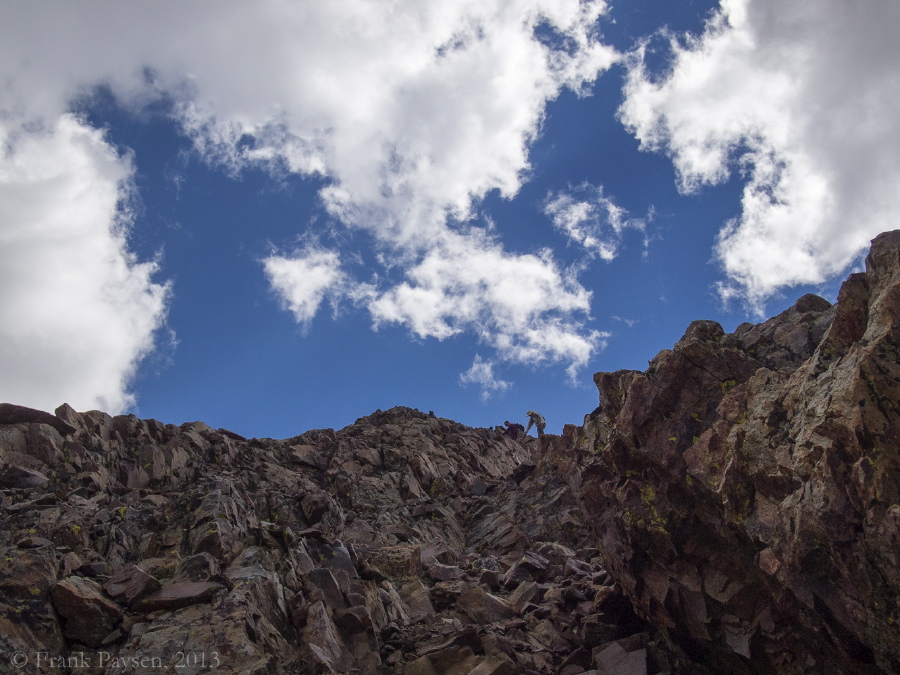 Bill and Pauline start down the north ridge of Gaylor Peak.