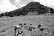 We rest from our labours on the meadow below Gaylor Peak.