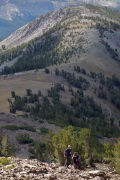 Pauline photographs Bogdan on the flank of Gaylor Peak.