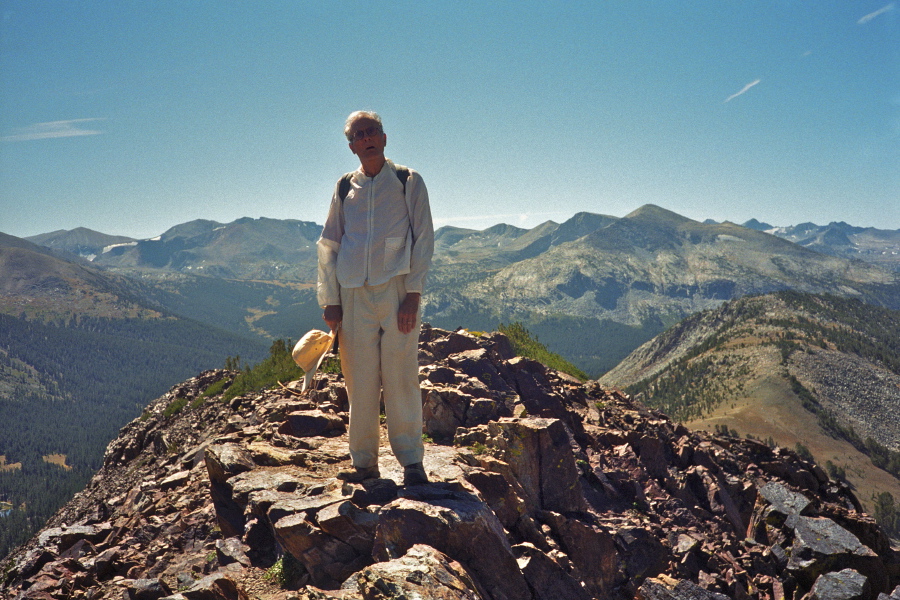 David reaches the summit of Gaylor Peak.
