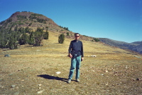 Bill at the saddle between Tioga Pass and Gaylor Lakes on the return trip.