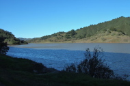 Muddy water has filled Uvas Reservoir.