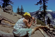 Laura enjoys the view at Washburn Point.