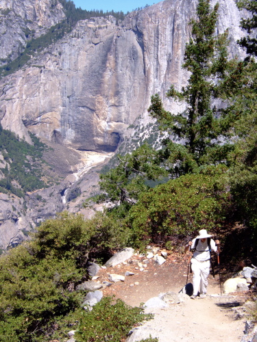 David climbing the trail.