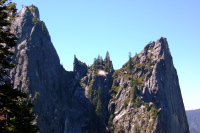 The jagged ridge behind Sentinel Rock (7038ft).