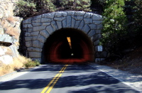 Long tunnel on Big Oak Flat Road.