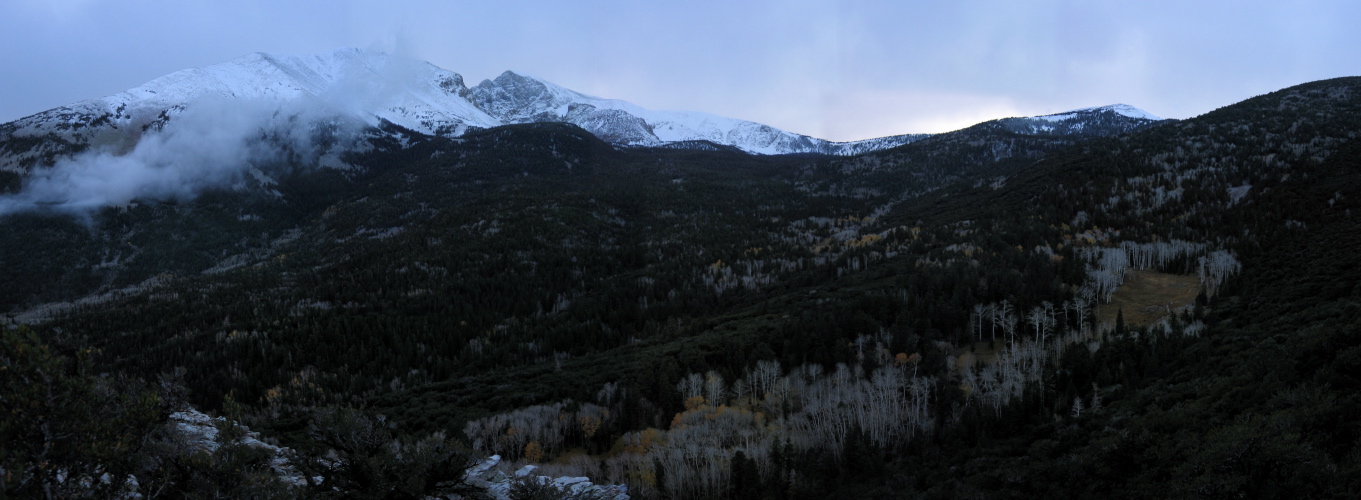 Wheeler Peak (13,063ft), Bald Mountain (11,522ft), and the Lehman Creek watershed.