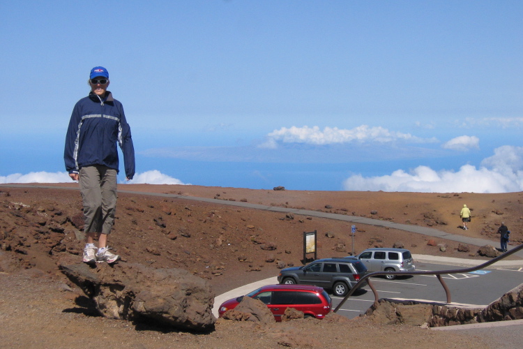 Laura on Pu'u Ula'ula (10,023ft).