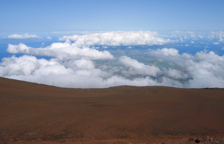 Clouds gathering over west Maui.