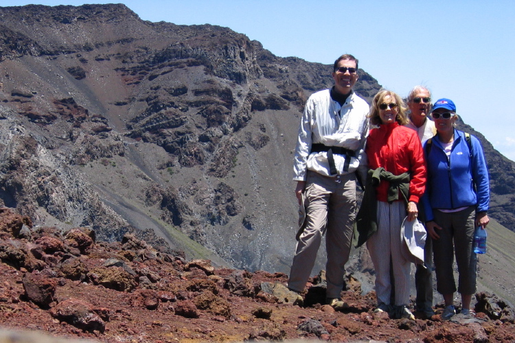 Bill, Kay, David, and Laura pause along the Sliding Sands Trail.