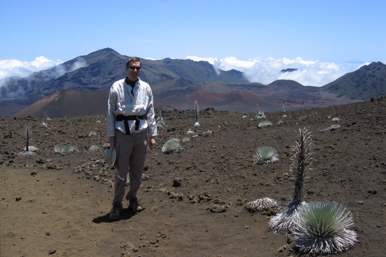 Bill next to the silversword plant.