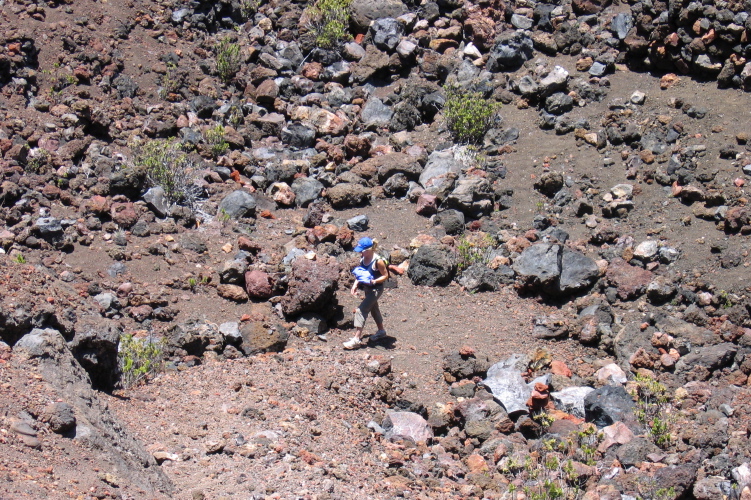 Laura at the bottom of Ka Lu'u o ka 'O'o.