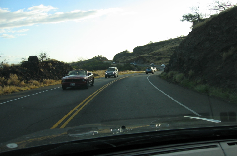 Driving back to Ka'anapali Shores on the Hono A Pi'Ilani Highway.