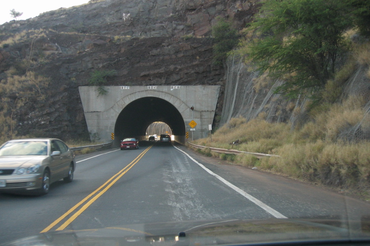 Going through the tunnel.