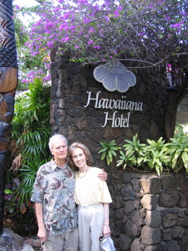 David and Kay at the Hawaiiana Hotel, Waikiki.