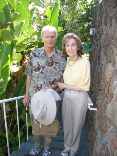 David and Kay on the stairs leading up to the rooms.