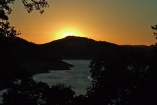 Sunset over Pigeon Point (hill, 1377ft) at the northwest end of Anderson Reservoir