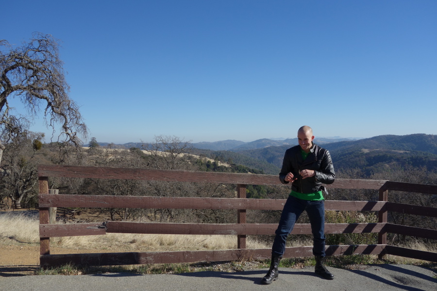 A guy gets a photo of me on my bike before I start home.