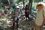 Frank, Stella, and David ready to continue hiking up the Rincon Trail after crossing the San Lorenzo River